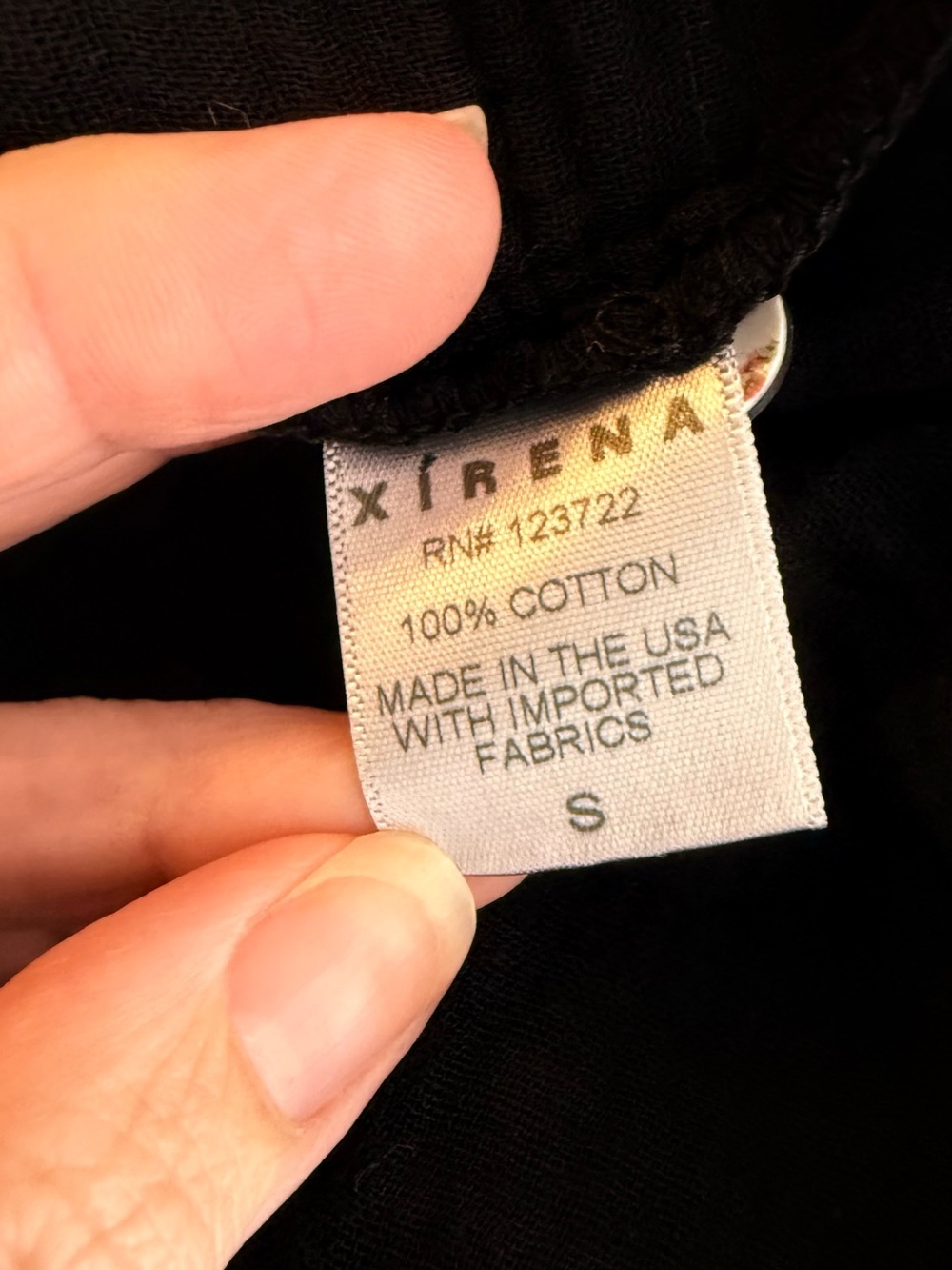 Xirena Lennox Black Cotton Gauze Button Front Midi Boho Cottagecore Dress Small - Picture 5 of 5
